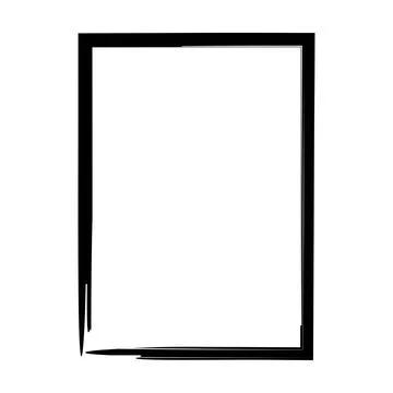 Grunge frame shape icon, vertical rectangle decorative vintage border doodl.. Stock Illustration