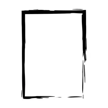 Grunge frame shape icon, vertical rectangle decorative vintage border doodl.. Stock Illustration