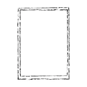 Grunge frame shape icon, vertical rectangle decorative vintage border doodl.. 스톡 일러스트