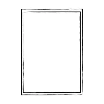 Grunge frame shape icon, vertical rectangle decorative vintage border doodl.. Stock Illustration