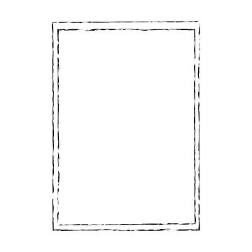 Grunge frame shape icon, vertical rectangle decorative vintage border doodl.. Illustrazione stock