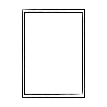 Grunge frame shape icon, vertical rectangle decorative vintage border doodl.. Illustrazione stock