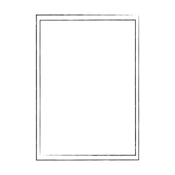 Grunge frame shape icon, vertical rectangle decorative vintage border doodl.. Illustrazione stock