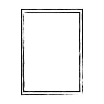 Grunge frame shape icon, vertical rectangle decorative vintage border doodl.. Stock Illustration