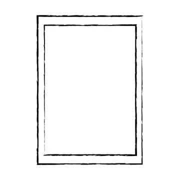 Grunge frame shape icon, vertical rectangle decorative vintage border doodl.. Stock Illustration