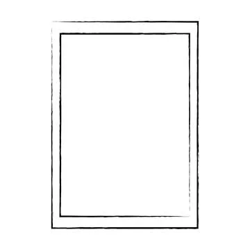 Grunge frame shape icon, vertical rectangle decorative vintage border doodl.. 스톡 일러스트