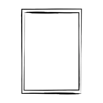 Grunge frame shape icon, vertical rectangle decorative vintage border doodl.. Stock Illustration