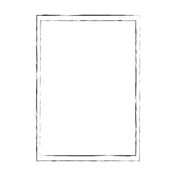 Grunge frame shape icon, vertical rectangle decorative vintage border doodl.. Stock Illustration