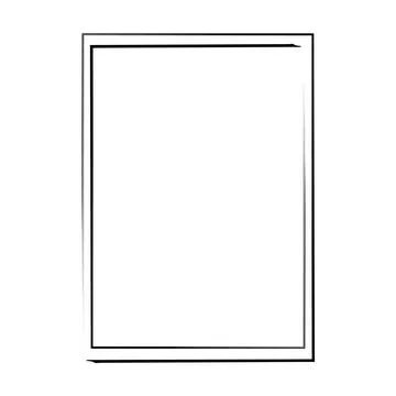Grunge frame shape icon, vertical rectangle decorative vintage border doodl.. 스톡 일러스트
