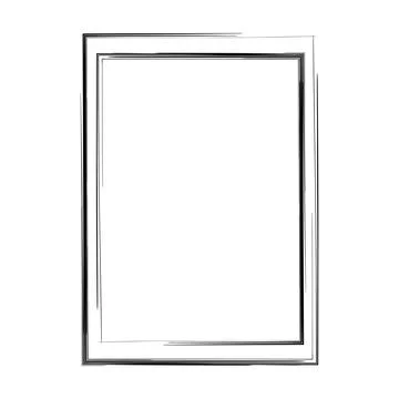 Grunge frame shape icon, vertical rectangle decorative vintage border doodl.. Illustrazione stock