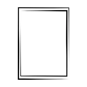 Grunge frame shape icon, vertical rectangle decorative vintage border doodl.. Stock Illustration