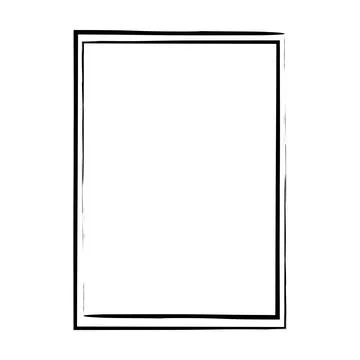 Grunge frame shape icon, vertical rectangle decorative vintage border doodl.. Stock Illustration
