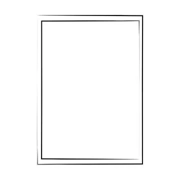 Grunge frame shape icon, vertical rectangle decorative vintage border doodl.. Stock Illustration