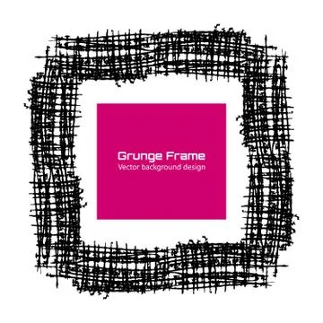Grunge frame texture flax. Paint Vector template Stock Illustration