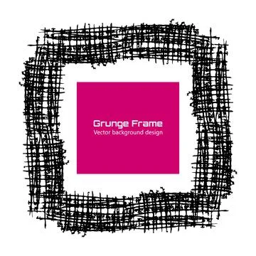 Grunge frame texture flax. Paint Vector template Stock Illustration