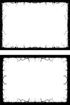 Grunge frame vintage set, a set of grunge frames with black and white designs イラスト素材