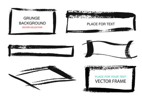 Grunge frames and rectangles on a white background. Hand drawn rectangle. Vector Illustrazione stock