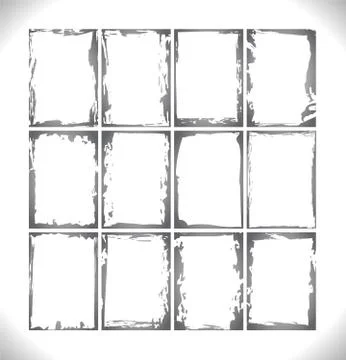Grunge Frames Collection. Monochrome gradient Design elements Illustrazione stock