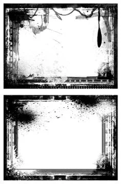 Grunge frames isolated on white Stock Illustration