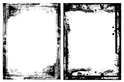 Grunge frames isolated on white Stock Illustration