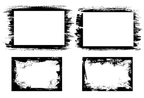 Grunge frames with paint, ink or dirt strokes Stock Illustration