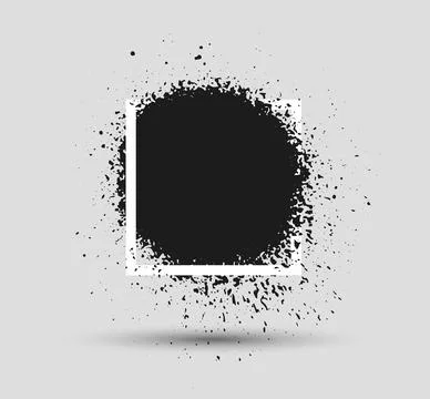 Grunge frames. Paint stain borders set. Vector round ink splash template Stock Illustration