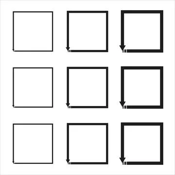 Grunge frames vector set. black square shape borders. Set of design elements. Stock Illustration