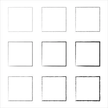 Grunge frames vector set. borders set. rectangular shapes. Stock Illustration
