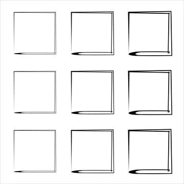 Grunge frames vector set. Grunge ink illustration. Set of design elements. Stock Illustration