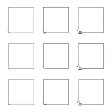 Grunge frames vector set. Handdrawn square frame. Vector borders grunge template Stock Illustration