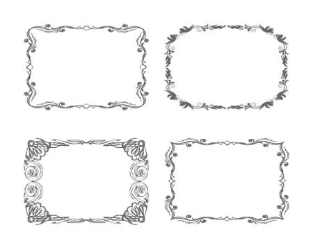 Grunge frames vector set Stock Illustration
