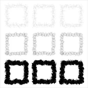 Grunge frames vector set. Vector black painted squares. rectangular shapes. Illustrazione stock