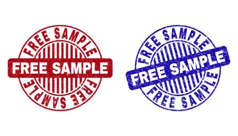 Grunge FREE SAMPLE Textured Round Watermarks 스톡 일러스트