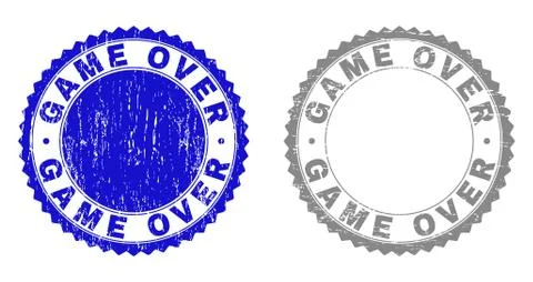 Grunge GAME OVER Textured Stamp Seals Ilustração Stock