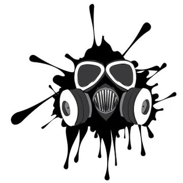 Grunge Gas Mask 스톡 일러스트
