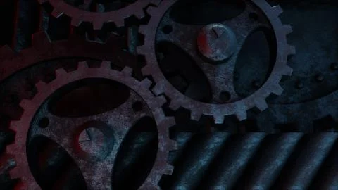 Grunge Gear Background Stock Illustration