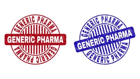 Grunge GENERIC PHARMA Textured Round Watermarks Illustrazione stock