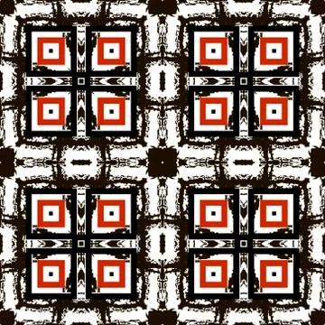 Grunge geometric abstract vector seamless pattern. Textured rough background. Stock Illustration