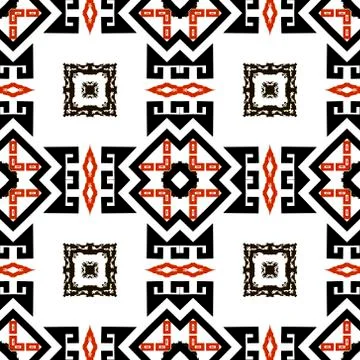 Grunge geometric abstract vector seamless pattern. Textured rough background. Stock Illustration