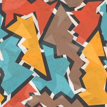 Grunge geometric seamless pattern Stock Illustration