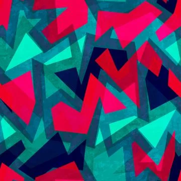 Grunge geometric seamless texture Stock Illustration