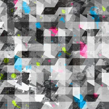 Grunge geometric seamless texture Stock Illustration