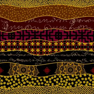 Grunge Geometric Vector Seamless Pattern made in ethnic style. African Stock Illustration