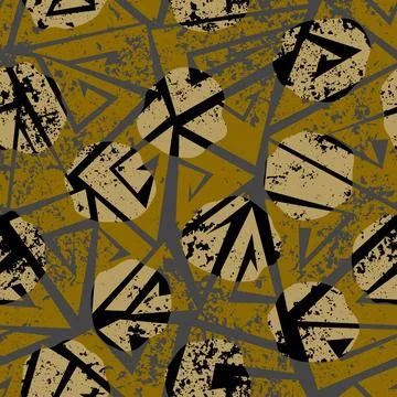 Grunge Geometric Vector Seamless Pattern made in ethnic style. African Stock Illustration