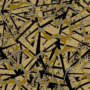 Grunge Geometric Vector Seamless Pattern made in ethnic style. African 스톡 일러스트