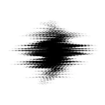 Grunge glitched halftone spot. Distorted comic pop art textured stain. Spotted Stock Illustration