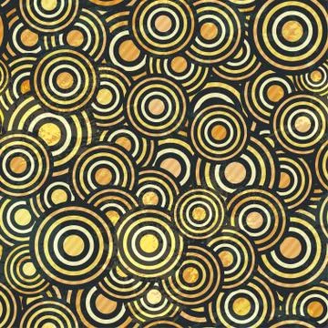 Grunge gold circle seamless Stock Illustration