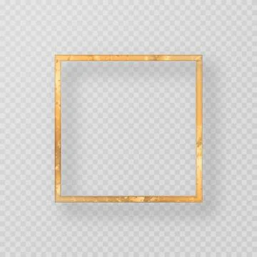 Grunge golden frame with shadow Stock Illustration