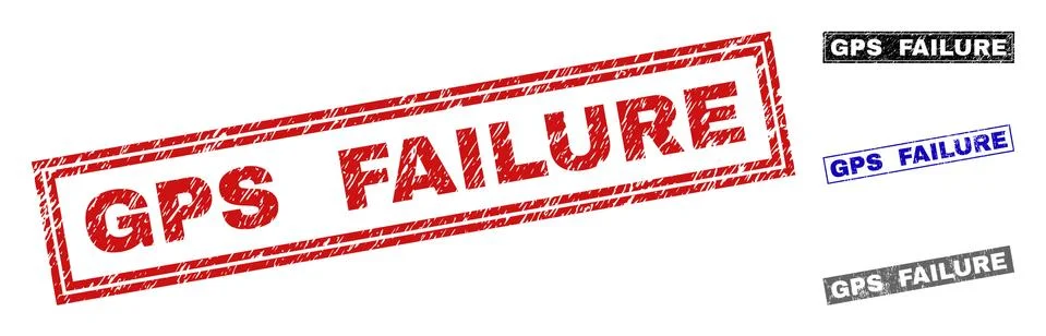 Grunge GPS FAILURE Textured Rectangle Watermarks Stock Illustration