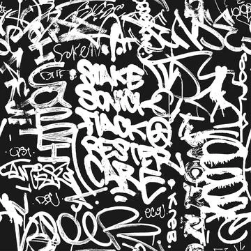 Grunge graffiti seamless texture. Vector street art Иллюстрация